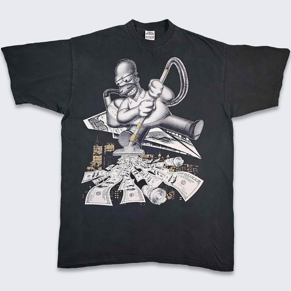 Homer Simpsons Vintage Y2K Rap Money T-Shirt